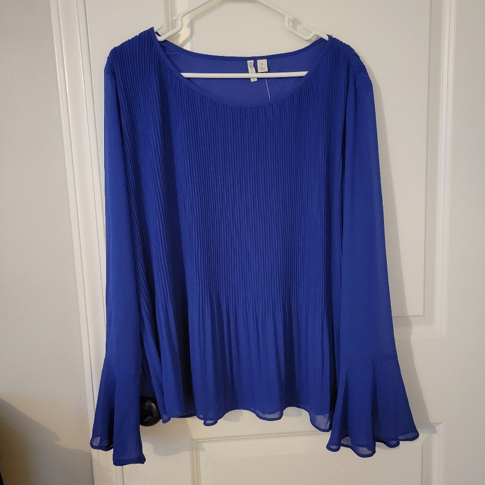 Cato Royal Blue Pleated Blouse